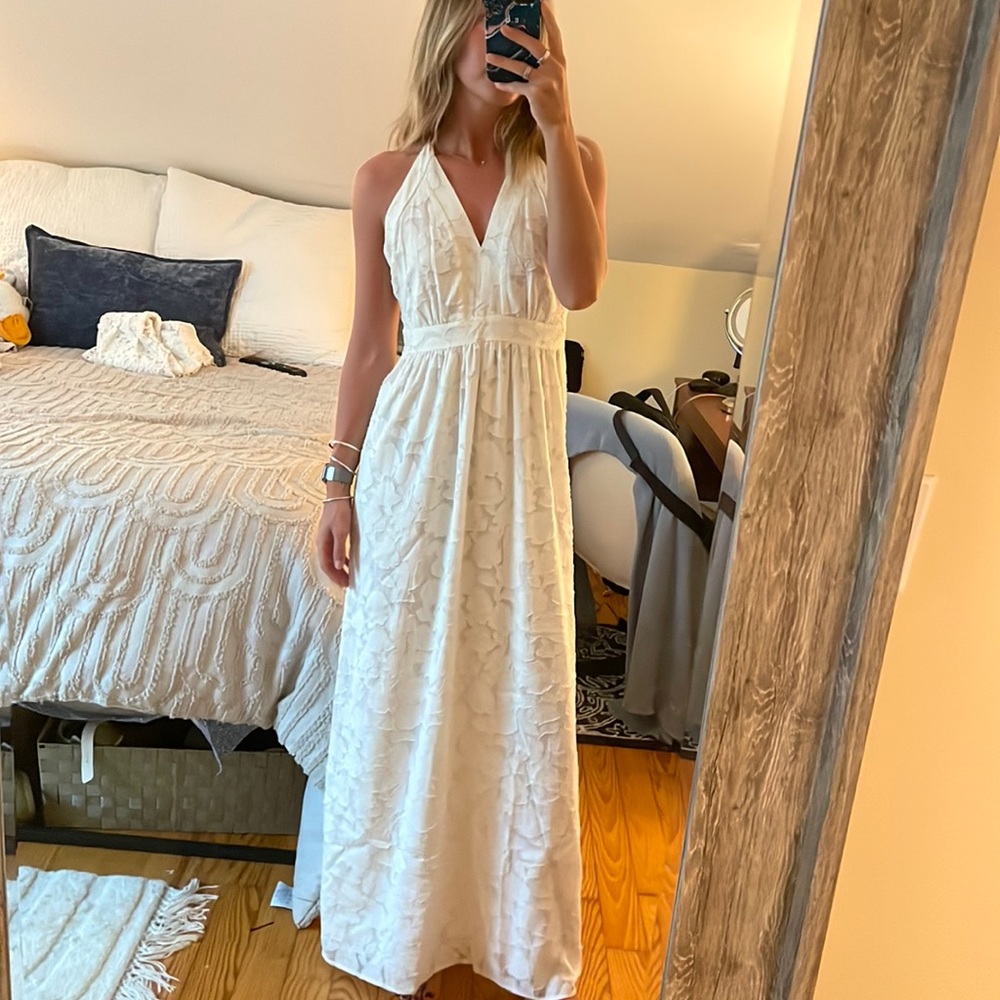 White Jacquard Dress